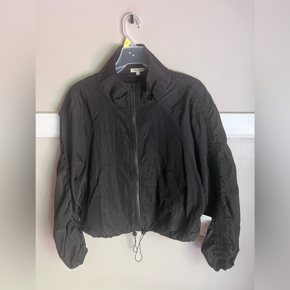 NWT Vital Life Black Activewear Bomber Jacket